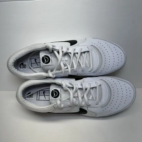 Nike Zoom Court Lite 3 Tennis Shoes Sneakers White Black DH0626100 Mens Size 8.5