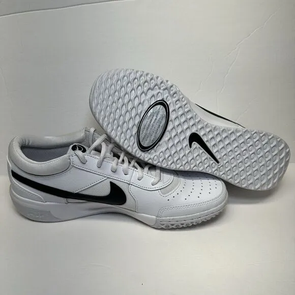 Nike Zoom Court Lite 3 Tennis Shoes Sneakers White Black DH0626100 Mens Size 8.5