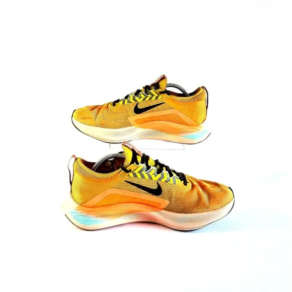 NIKE Zoom Fly 4 Running Shoes University Gold Black Sz 11.5 45.5 Sneakers