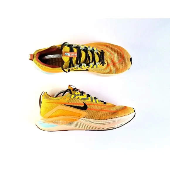 NIKE Zoom Fly 4 Running Shoes University Gold Black Sz 11.5 45.5 Sneakers