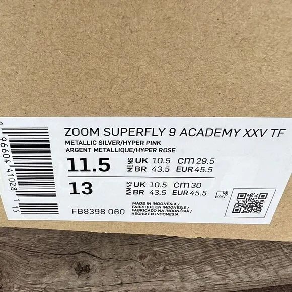 Nike Zoom Superfly 9 Academy XXV TF Soccer Turf Shoes FB8398-060 Men's Size 11.5