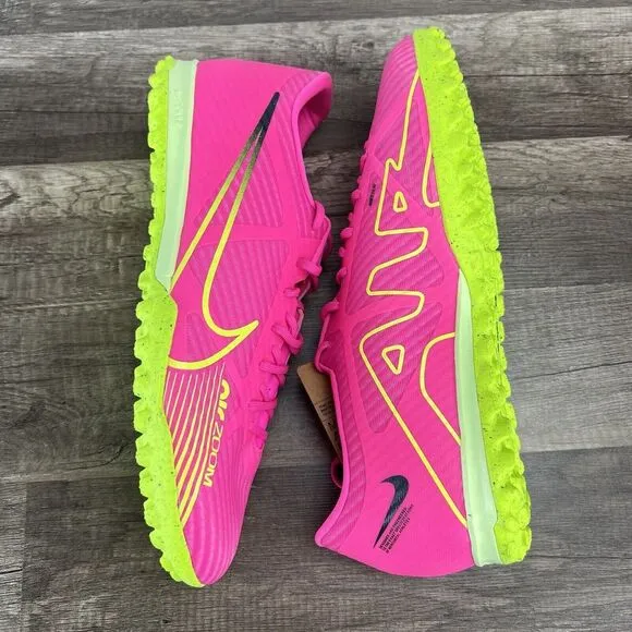Nike Zoom Vapor 15 Academy Turf Soccer Shoes DJ5635 605 Mercurial Pink Mens 11.5