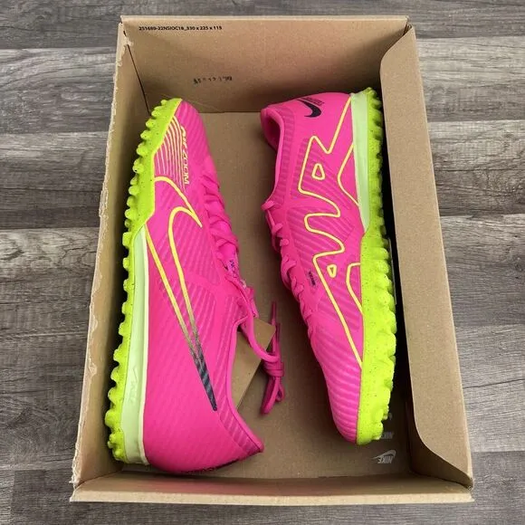 Nike Zoom Vapor 15 Academy Turf Soccer Shoes DJ5635 605 Mercurial Pink Mens 11.5