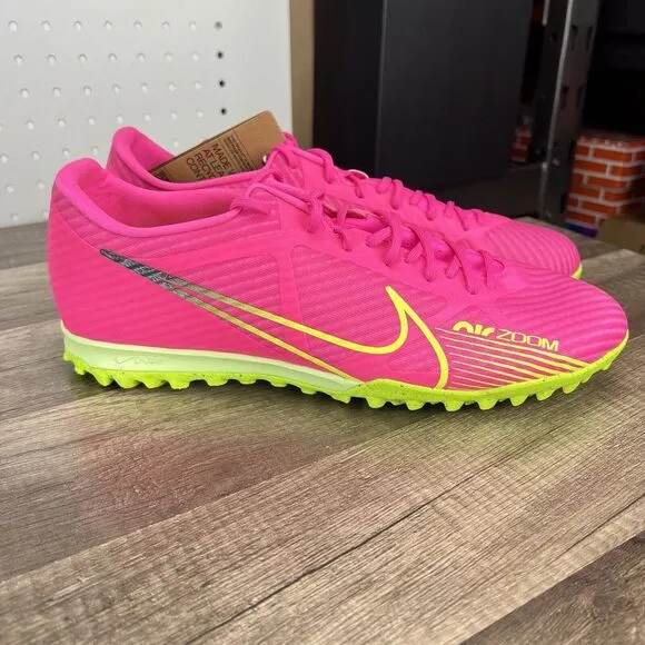 Nike Zoom Vapor 15 Academy Turf Soccer Shoes DJ5635 605 Mercurial Pink Mens 11.5