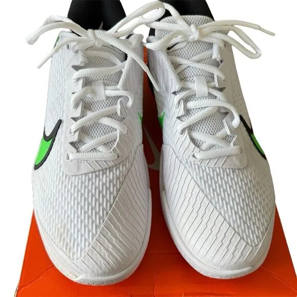 NikeCourt Air Zoom Vapor Pro 2 HC White Poison Green Tennis Shoes 10