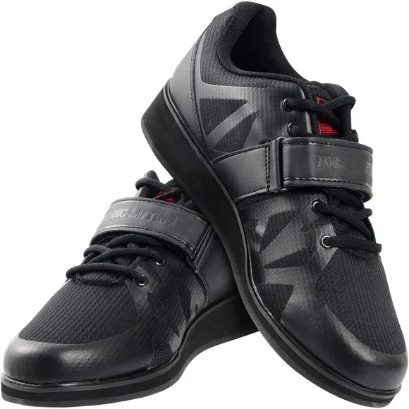 NWB Nordic Lifting Men’s MEGIN Powerlifting Black Weightlifting Shoes - 11