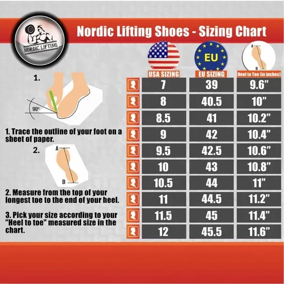 NWB Nordic Lifting Men’s MEGIN Powerlifting Black Weightlifting Shoes - 11