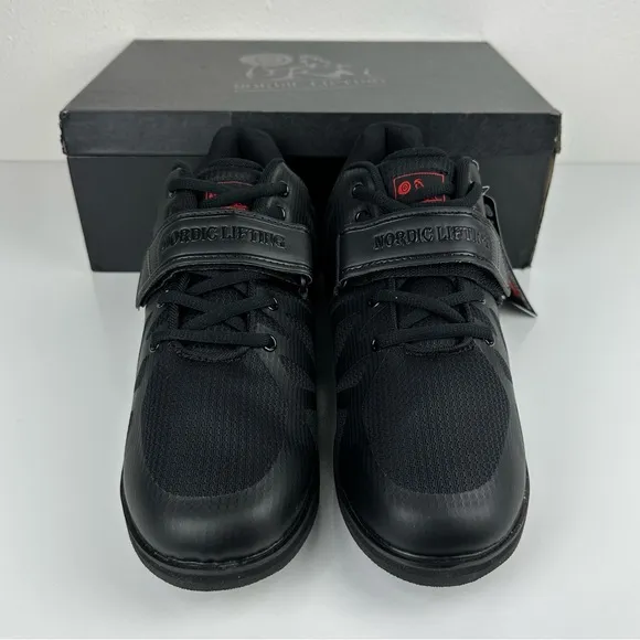 NWB Nordic Lifting Men’s MEGIN Powerlifting Black Weightlifting Shoes - 11