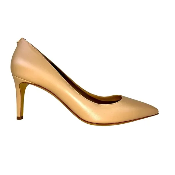 NWOB SALVATORE FERRAGAMO HIGH HEEL LEATHER SHOES IN BEIGE