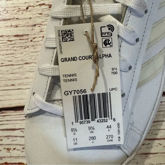 NWT Adidas Women’s Grand Court Alpha Sneakers in White/Irridescent Sz 11