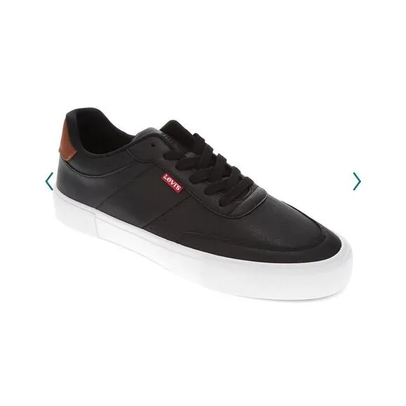 NWT Levi's Men's Black &amp; Brown Lace Up Miles-Perf-PU-NB Sneakers Shoes Size 11