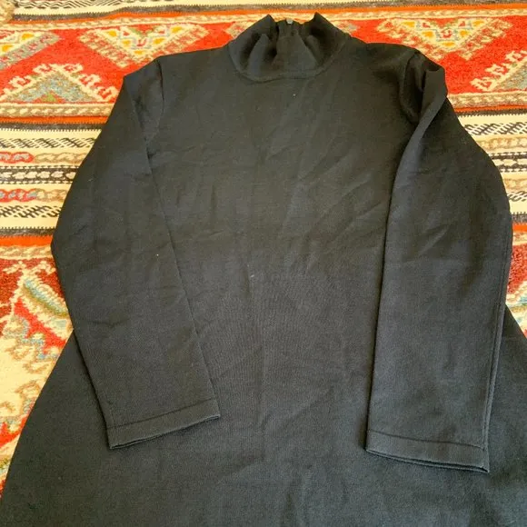 NWT Ralph Lauren Black Turtleneck Sweater Long Sleeve Dress Size XL