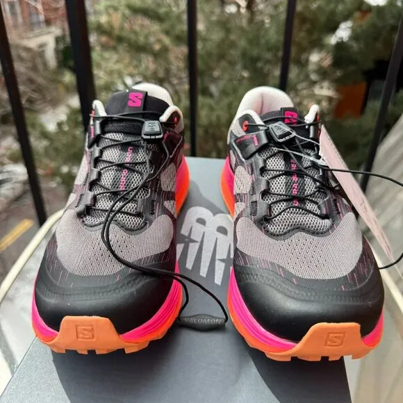 NWT Salomon Ultra Glide 2 Sneakers Women's Trail Running Shoes Black Pink
