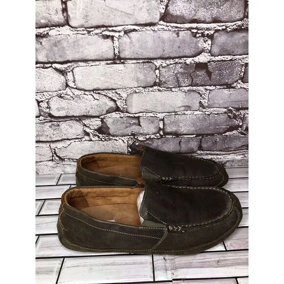 OluKai Akepa Moc Brown Leather Driving Shoes Loafers Men’s Sz 11.5M US/44.5EU