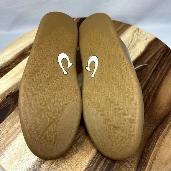 Olukai Men's 10.5 (EU 43.5) Punini Suede Casual Sneaker Shoes Clay/Lemon Grass