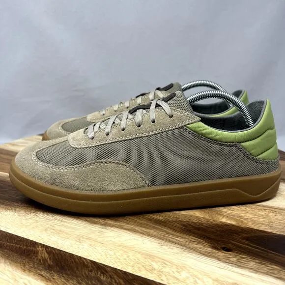 Olukai Men's 10.5 (EU 43.5) Punini Suede Casual Sneaker Shoes Clay/Lemon Grass