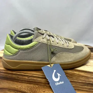Olukai Men's 10.5 (EU 43.5) Punini Suede Casual Sneaker Shoes Clay/Lemon Grass