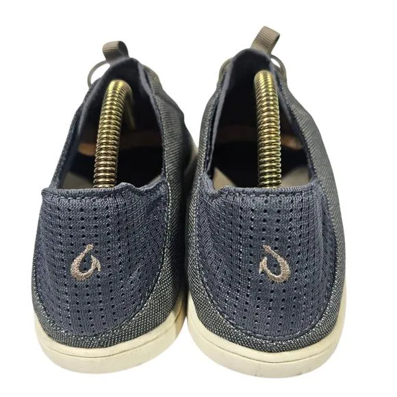 OluKai Men's Nohea Moku Charcoal/Clay No Tie Boat Shoes Size 9.5
