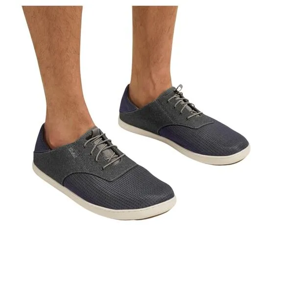 OluKai Men's Nohea Moku Charcoal/Clay No Tie Boat Shoes Size 9.5