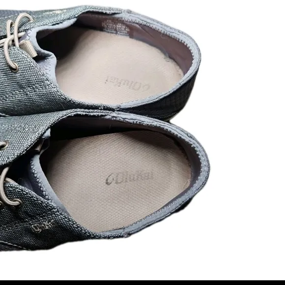 OluKai Men’s Nohea Moku No Tie Boat Shoes In Charcoal / Clay 13
