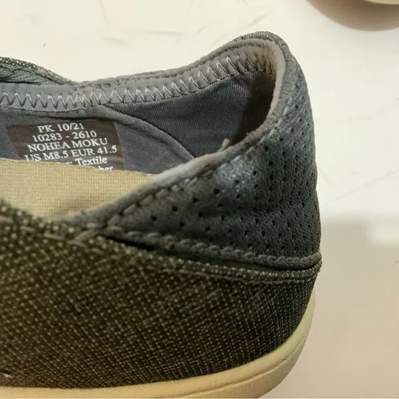 Olukai Men's Nohea Moku Slip On Shoes Charcoal Clay liknew size 8.5/ 41.5
