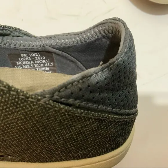 Olukai Men's Nohea Moku Slip On Shoes Charcoal Clay liknew size 8.5/ 41.5