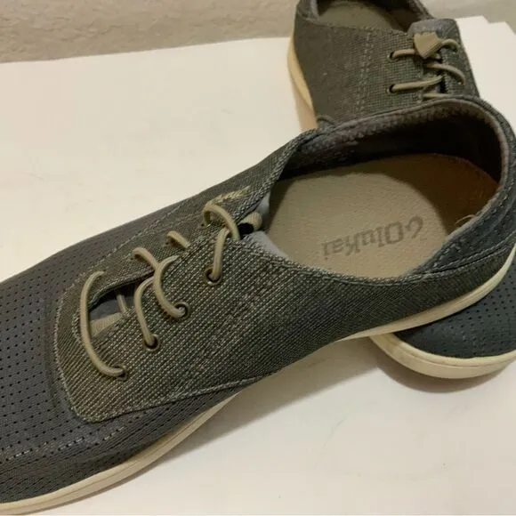 Olukai Men's Nohea Moku Slip On Shoes Charcoal Clay liknew size 8.5/ 41.5