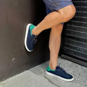 OluKai Men's Punini Sneakers Shoes $140 in Navy/Bamboo