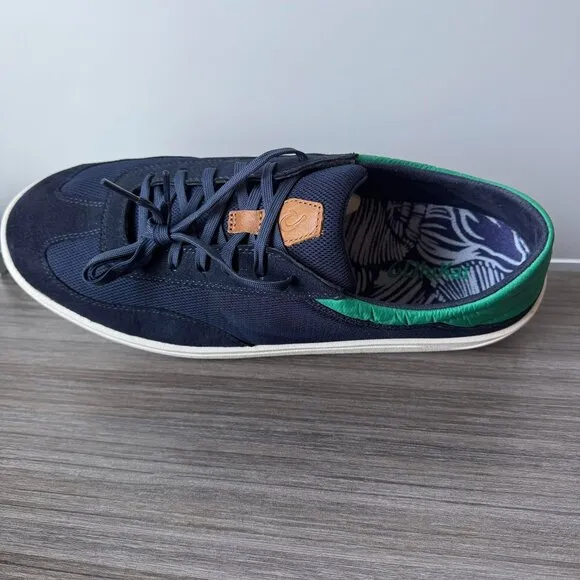OluKai Men's Punini Sneakers Shoes $140 in Navy/Bamboo
