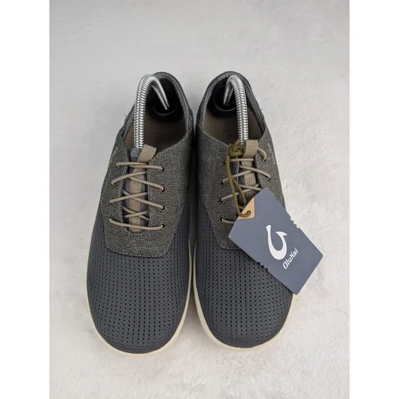 Olukai Nohea Moku Shoes Mens sz 8 Charcoal/Clay Slip On NWT
