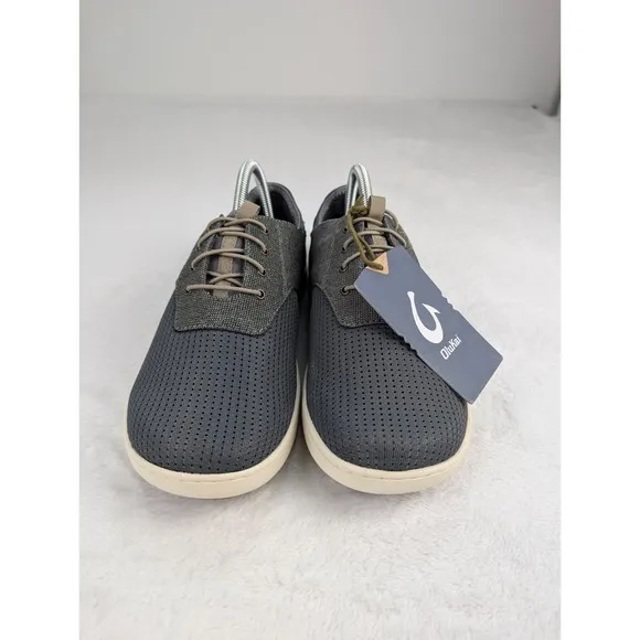 Olukai Nohea Moku Shoes Mens sz 8 Charcoal/Clay Slip On NWT