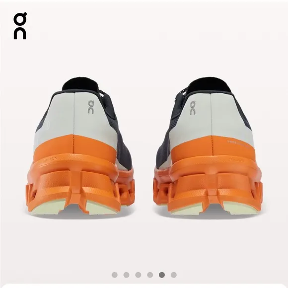 ON Men’s Cloudmonster Road Running Shoe 10.5 Eclipse Gray and Turmeric Orange