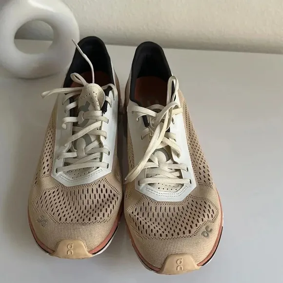 On Running On Cloudboom Women's Running Shoes in Savannah White Size 8.5