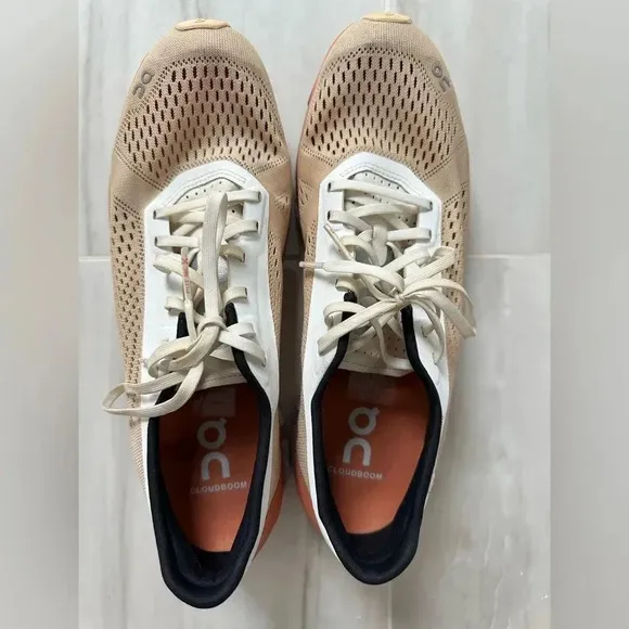 On Running On Cloudboom Women's Running Shoes in Savannah White Size 8.5