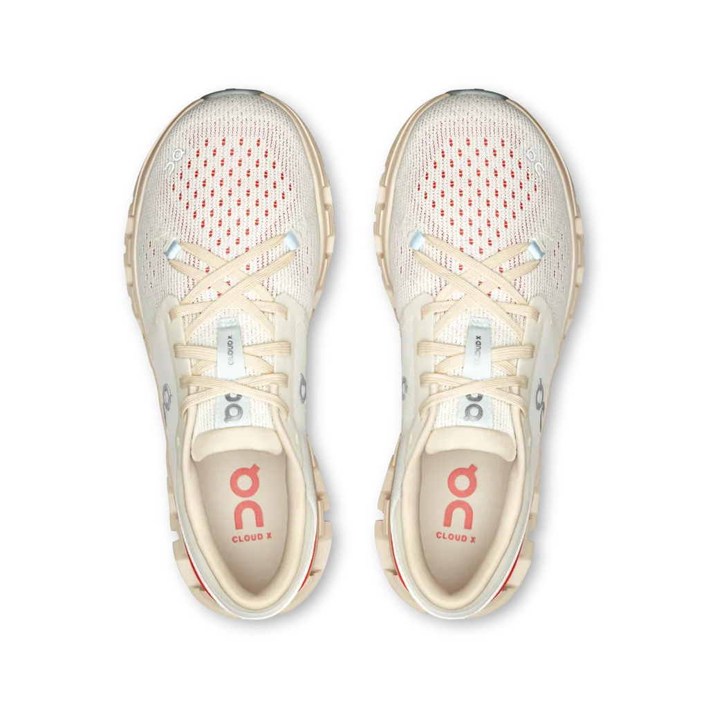 On Women Cloud X 4 - Ivory / Salmon
