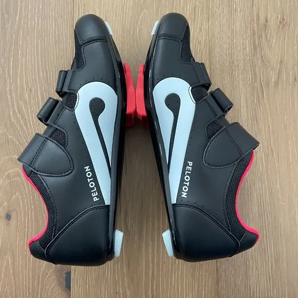 Peloton Cycling Shoes 43 Men 10 Women 12 Black Red Cleats White Box PL-SH-B-43