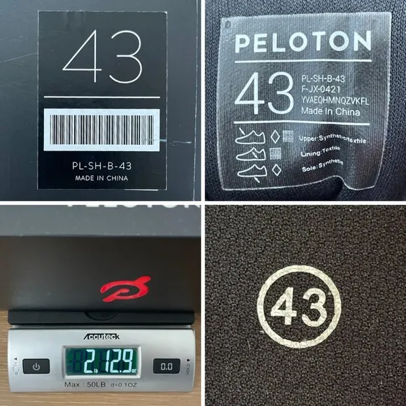 Peloton Cycling Shoes 43 Men 10 Women 12 Black Red Cleats White Box PL-SH-B-43