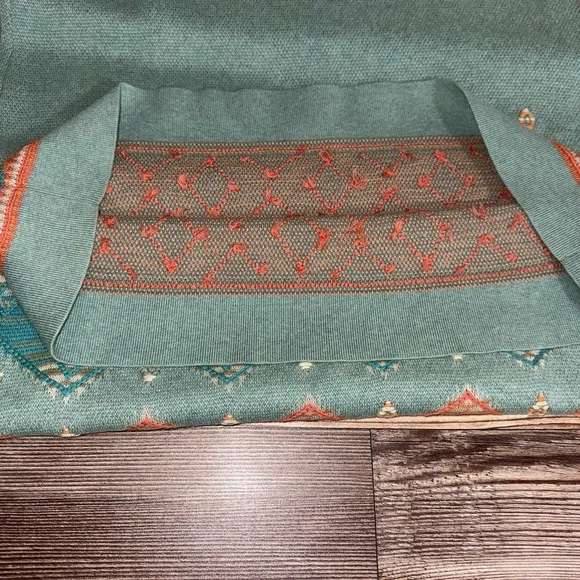Pendleton Long Skirt Womens Size Medium 100% Cotton Knit Embroidered NEW $128