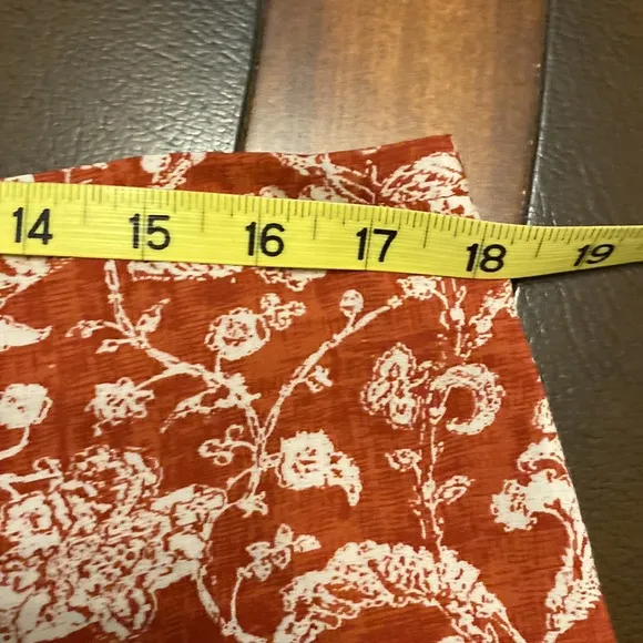 Peruvian Connection floral midi skirt flowy 1/2 lined size 14 silk