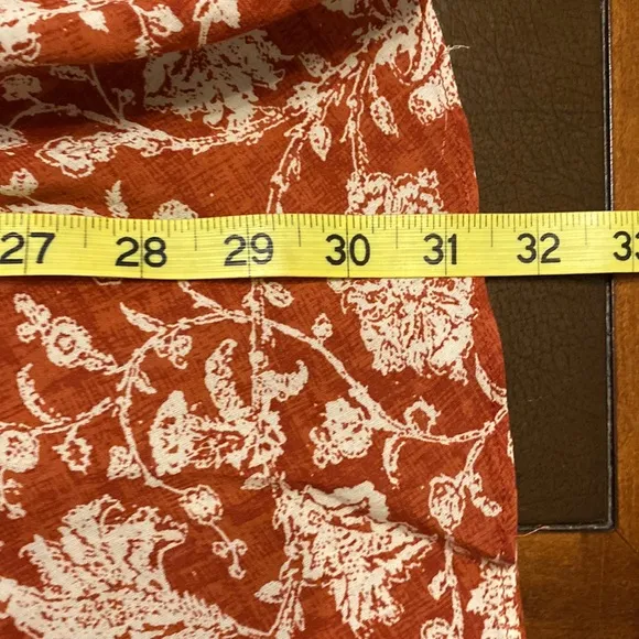 Peruvian Connection floral midi skirt flowy 1/2 lined size 14 silk