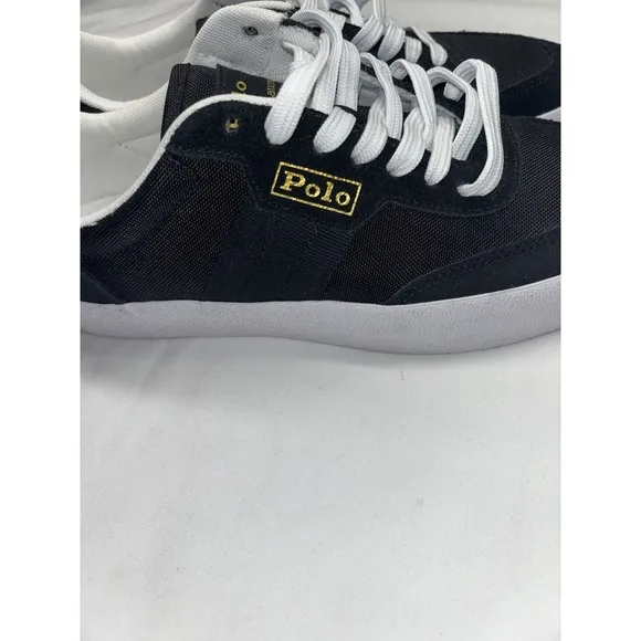 POLO RALPH LAUREN Men's Court VLC Sneaker Black/Black Size 8 Shoes