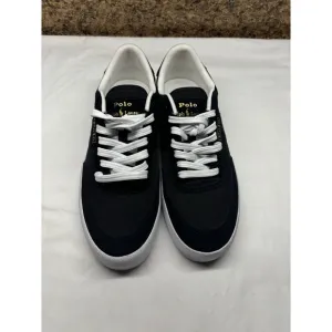 POLO RALPH LAUREN Men's Court VLC Sneaker Black/Black Size 8 Shoes