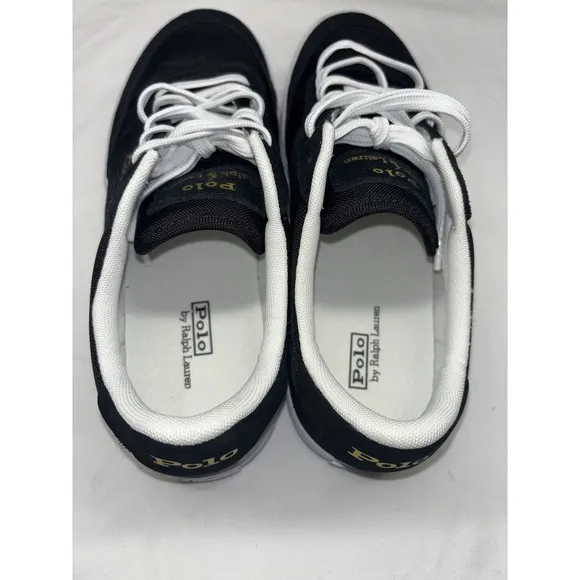 POLO RALPH LAUREN Men's Court VLC Sneaker Black/Black Size 8 Shoes