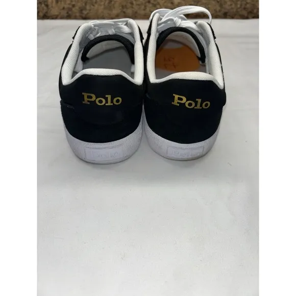 POLO RALPH LAUREN Men's Court VLC Sneaker Black/Black Size 8 Shoes