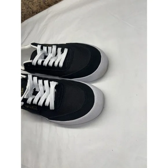 POLO RALPH LAUREN Men's Court VLC Sneaker Black/Black Size 8 Shoes