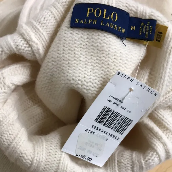 Polo Ralph Lauren Ribbed Wool Cashmere Turtleneck Sweater