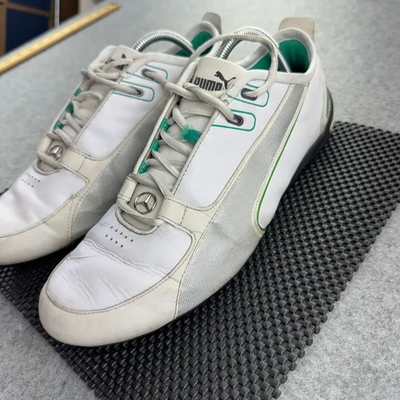 Puma Mercedes AMG Petronas Motorsport Shoes Men 10.5 White Green Racing Sneakers