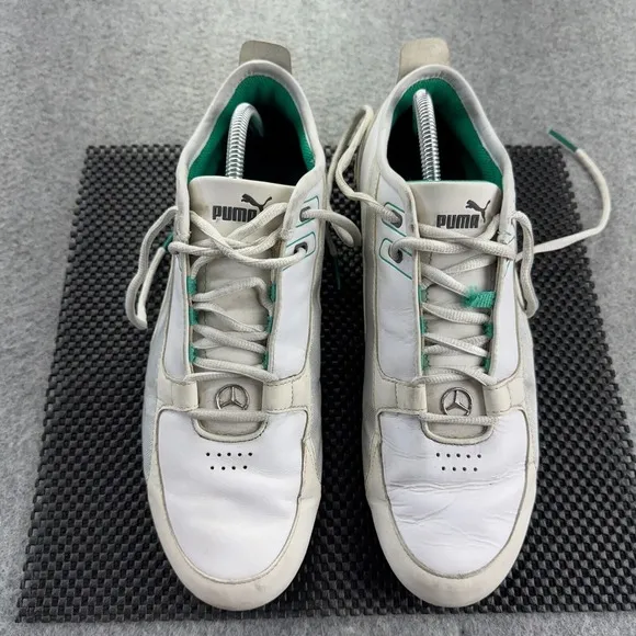 Puma Mercedes AMG Petronas Motorsport Shoes Men 10.5 White Green Racing Sneakers