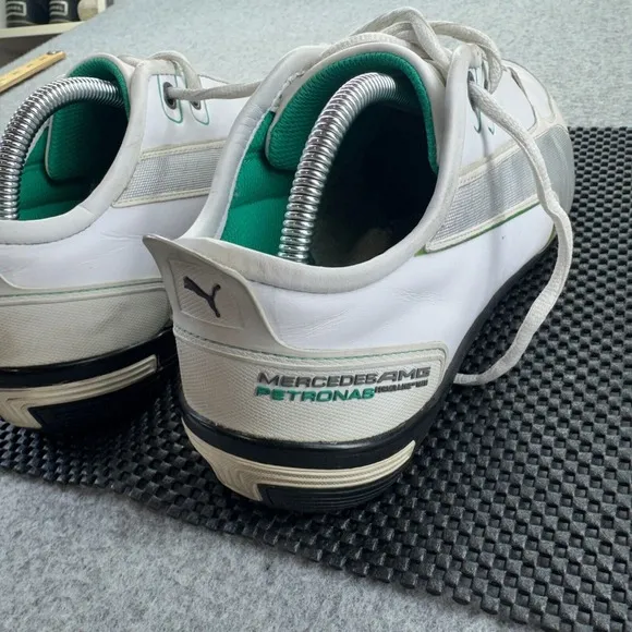 Puma Mercedes AMG Petronas Motorsport Shoes Men 10.5 White Green Racing Sneakers