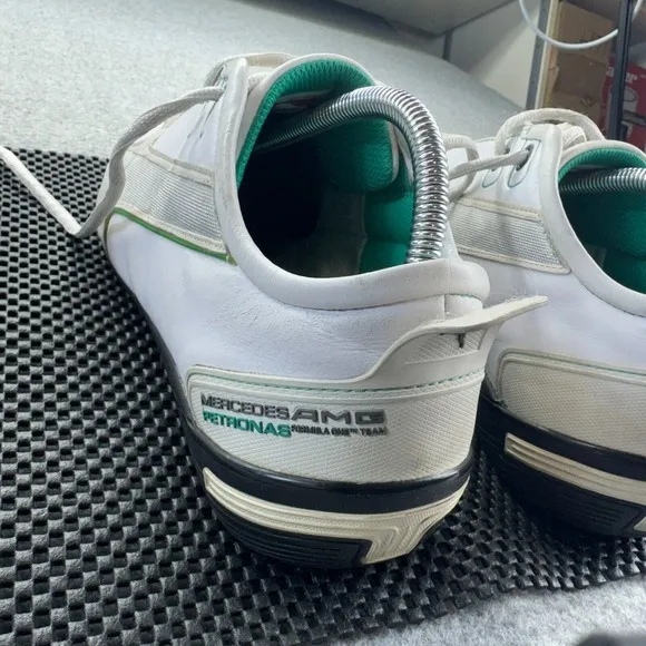Puma Mercedes AMG Petronas Motorsport Shoes Men 10.5 White Green Racing Sneakers